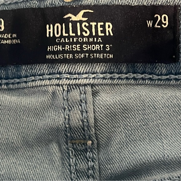 Hollister Light Blue Denim Jean Shorts with distress - Picture 8 of 9